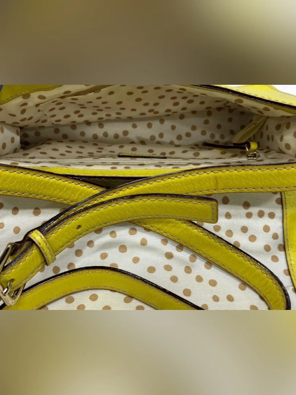 Kate Spade, Lemon Lime Pebbled Leather Crossbody Bag EUC